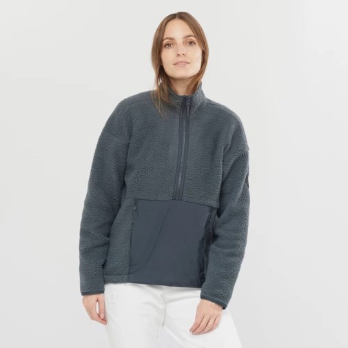 Salomon Snowshelter Teddy Full Zip Women's Jackets Black | CA 91V30